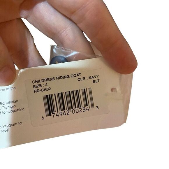 State Line Tack Children’s Equestrian riding NEW jacket size 4 Navy - Picture 4 of 5